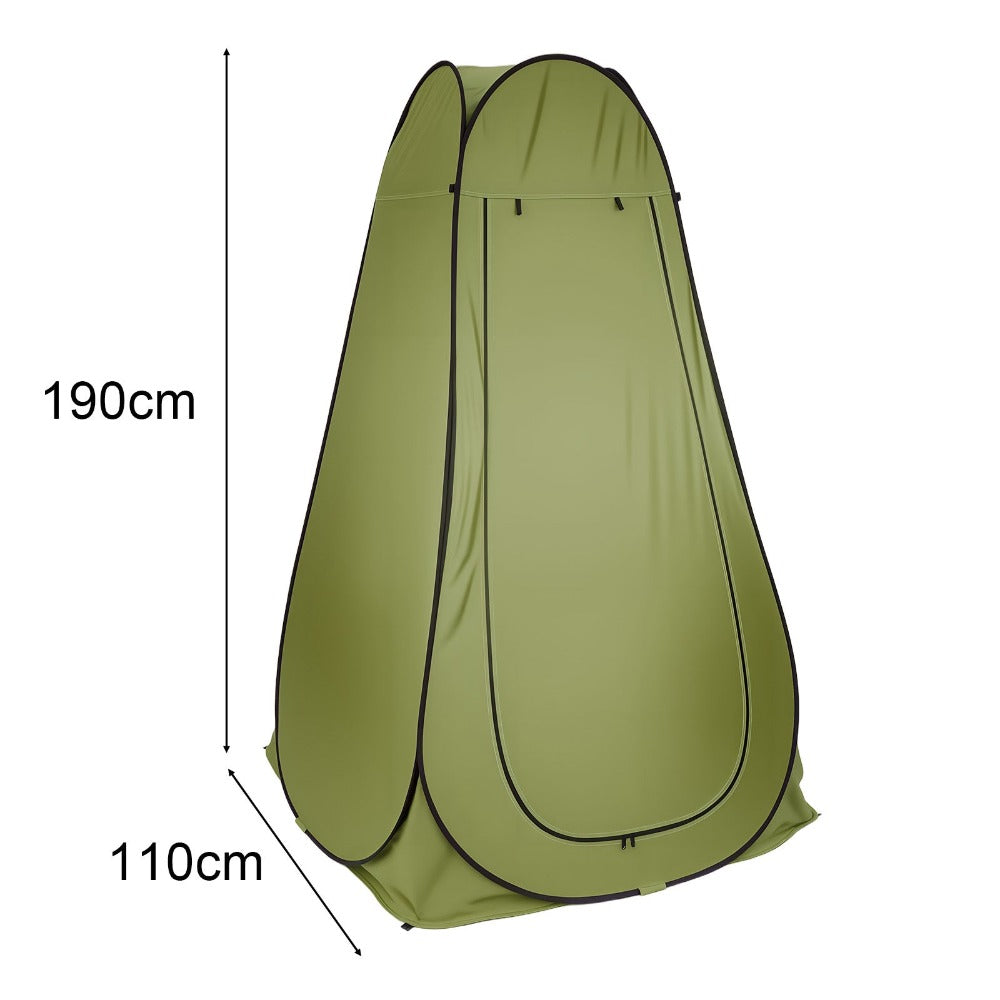 Carpa Portátil de Privacidad para Exteriores - Montaje Instantáneo para Ducha, Baño y Cambio de Ropa con Diseño Ovalado en Forma de Cúpula, Refugio Ligero Verde para Baño Pop-Up en RV, Playa, Jardín, Caravana (No Necesario)