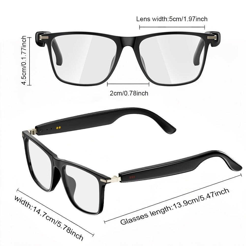 Gafas Inteligentes con IA que brindan traducción en tiempo real en 160 idiomas, sistema Chat GPT, auriculares inalámbricos Hifi, altavoces estéreo duales, control táctil, carga USB Tipo-C, micrófono incorporado, llamadas de voz de alta definición, reprodu