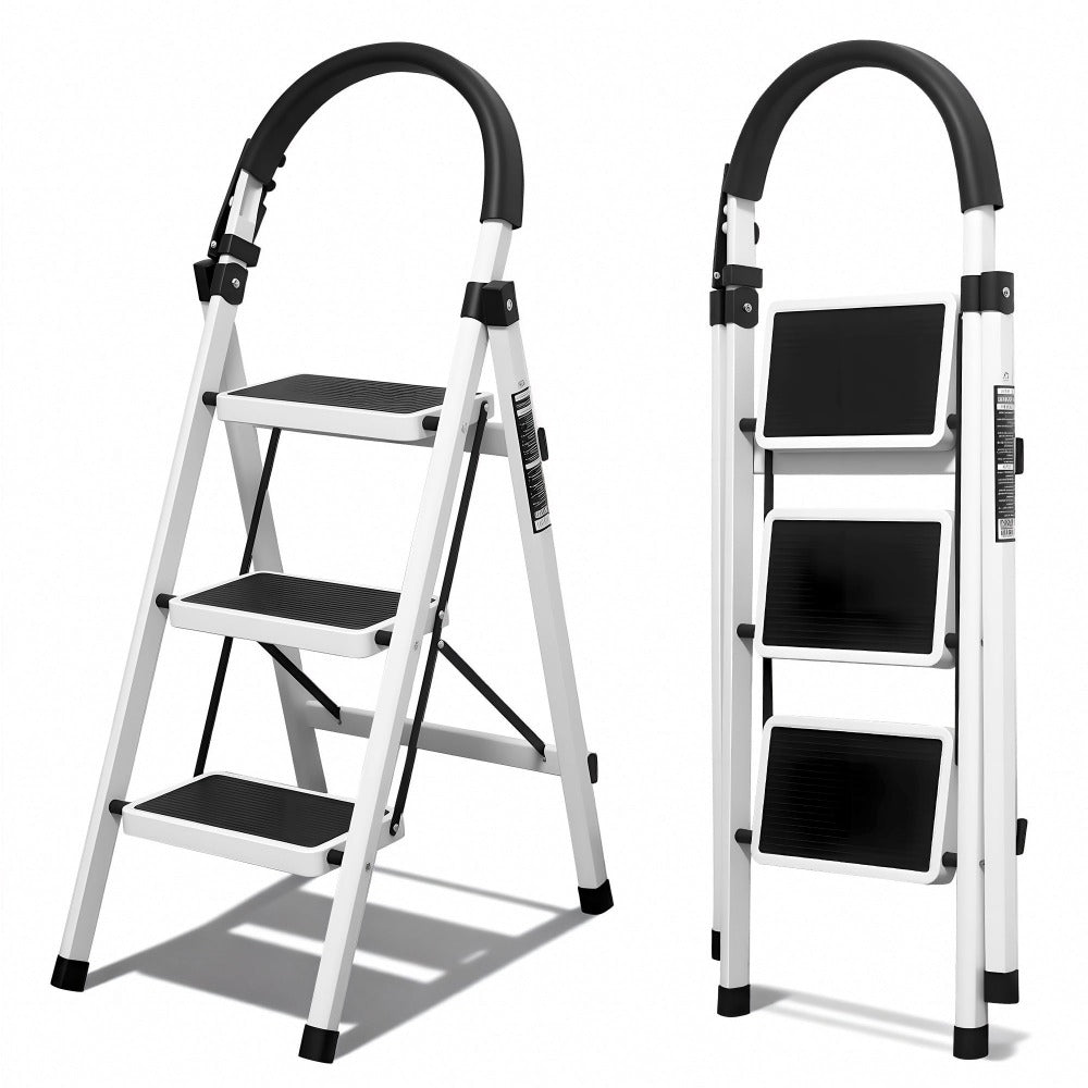 Escalera plegable doméstica de acero aleado con pasamanos antideslizante