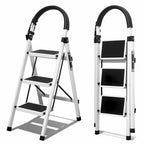 Escalera plegable doméstica de acero aleado con pasamanos antideslizante