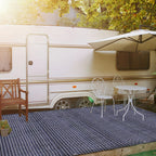 Colchoneta de Camping de Alta Calidad - Transpirable - Antideslizante - Gris Azulado - con 12 Agujeros, 13 Estacas y Bolsa de Transporte - 250/300/350/400/500/550/600Cm