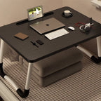 Mesa plegable multifunción para cama y sofá con portavasos, 60×40×28 cm, mesa auxiliar con atril para leer en la cama, bandeja multifunción para ordenador, libros, trabajo y estudio en casa (con cajón / sin cajón)