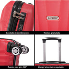 Maleta Cabina ABS 55x40x20cm (44L)- 20 Pulgadas - Negro/Azul/RosaDorado/Plateado/Amarillo/Rojo/Turquesa/Verde/Menta/Morada