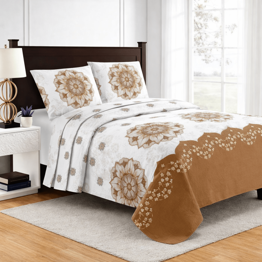 Colcha Bouti Verano Estampada Reversible – Microfibra Suave y Duradera, Antiárrugas, Secado Rápido, Ligera para Cama Individual 90 y Doble – Sin Fundas de Almohada