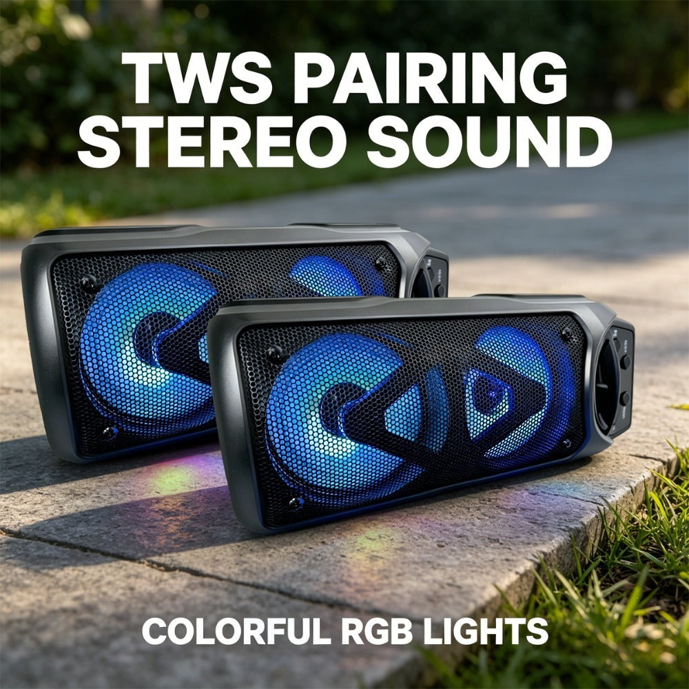 Altavoz subwoofer Bluetooth de grado profesional, diseño ligero y portátil, alto rendimiento de campo de sonido dinámico, efecto de iluminación ambiental RGB, excelente calidad de sonido, esencial para fiestas, audio de moda, interfaz USB, karaoke, fiesta