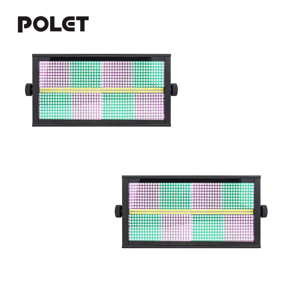 POLET 200W LEDRGBW 4 en 1 luz estroboscópica con partición 8+8 blanca 8000K DMX512 superbrillante para DJ, lavado, bodas, bar, efectos de iluminación escénica estroboscópica para fiestas, clubes y espectáculos