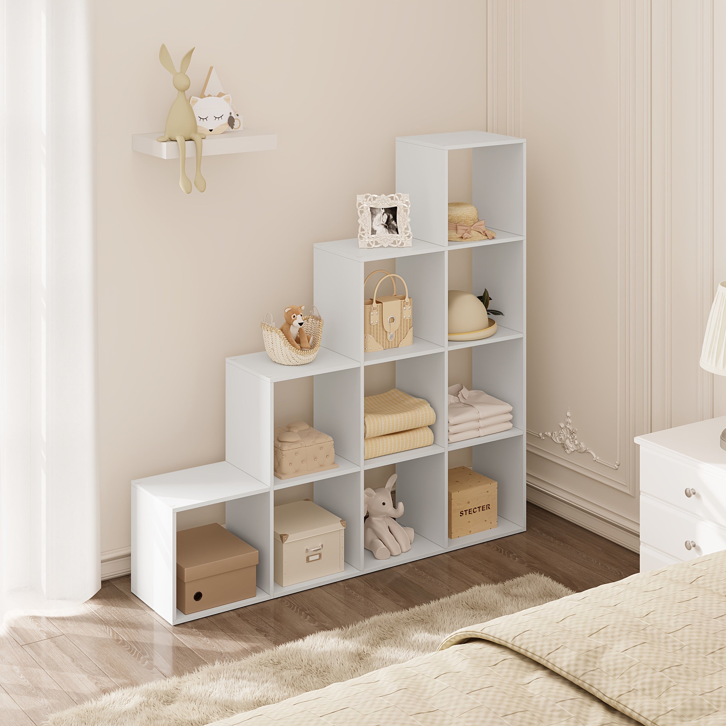 Estantería vertical 136 cm de madera | Libros decoración y almacenamiento en casa