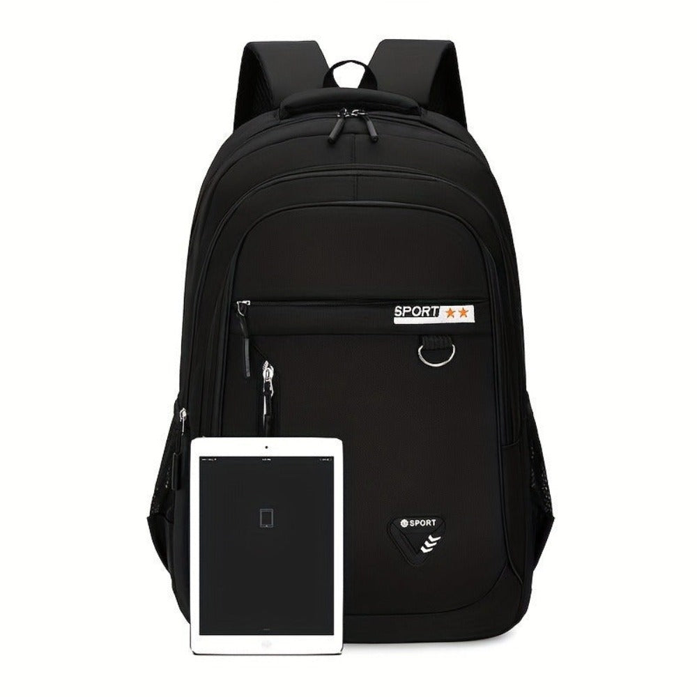 1 pieza de mochila de negocios Vanaheimr para estudiantes universitarios - Compartimento ligero para portátil, correas de hombro ajustables, forro de poliéster duradero, negro, perfecta para la escuela, el trabajo o el viaje, regalo ideal de cumpleaños, m
