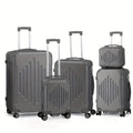 Juego de Equipaje 5 en 1, Maleta de Viaje con Estuche de Cosméticos, Juego de Maletas Rígidas con Ruedas Giratorias, Equipaje con Estuche de Tocado, Equipaje de Mano y 4 Protectores de Esquina, Maletas ABS Ligeras y Portátiles para Viajes y Negocios (12"1