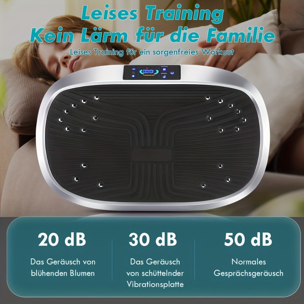 Placa de vibración inteligente con control remoto, 120 niveles de masaje electromagnético, motor silencioso, ejercicio para la pérdida de peso de todo el cuerpo, capacidad de carga máxima de 120 kg, adecuada para fitness en casa, sin batería