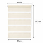 Cortina Opaca Día y Noche - BEIGE - 32 Tamaños - BOJANEK DÍA & NOCHE - No Invade la Ventana, Instalación Sin Taladrar, Regulación por Cadena, Soportes Ajustables para Diferentes Grosores de Ventana, Diseño Moderno, Protección Contra la Luz y la Privacidad