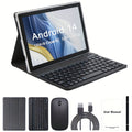Cámara de seguridad | Tableta ITMEIPC de 10.1 pulgadas con sistema operativo Android 14, tableta 2 en 1 con teclado, ratón, funda, lápiz óptico