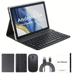 Cámara de seguridad | Tableta ITMEIPC de 10.1 pulgadas con sistema operativo Android 14, tableta 2 en 1 con teclado, ratón, funda, lápiz óptico