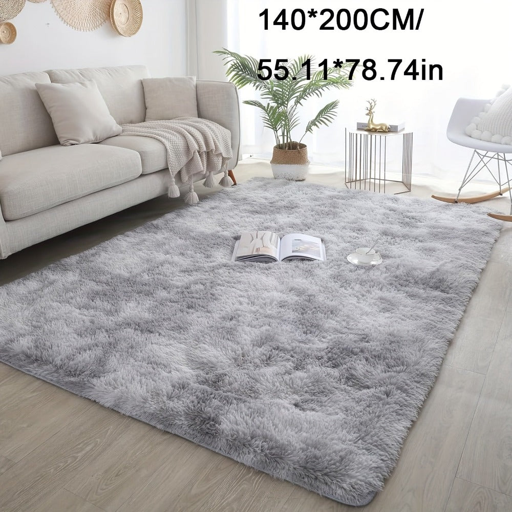 1pc alfombra de felpa suave, alfombra antideslizante, alfombra para cabecera, tapete tie dye para sala, decoración del hogar, colchoneta para mascotas, alfombra para dormitorio o sala, ideal para decoración navideña y Halloween