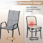 4pcs/6pcs Silla de Comedor, Silla de Balcón Apilable con Respaldo Alto, Tela Textilene, Estructura de Acero, Adecuada para Jardín, Patio, Balcón, Restaurante, Capacidad de Carga 150kg