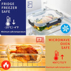 12 piezas de nuevos recipientes de cristal con tapa para almacenar alimentos 2026, para preparación de comidas, despensa de alimentos, cocina, recipientes para almacenar el almuerzo, a prueba de fugas, fiambrera bento de cristal sellada, aptos para microo