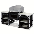 Cocina de Camping Plegable con Marco de Aluminio y Bolsa de Transporte, Gabinete Móvil para Exteriores, Cocina de Viaje, Caja de Cocina, Gabinete para Tienda de Campaña