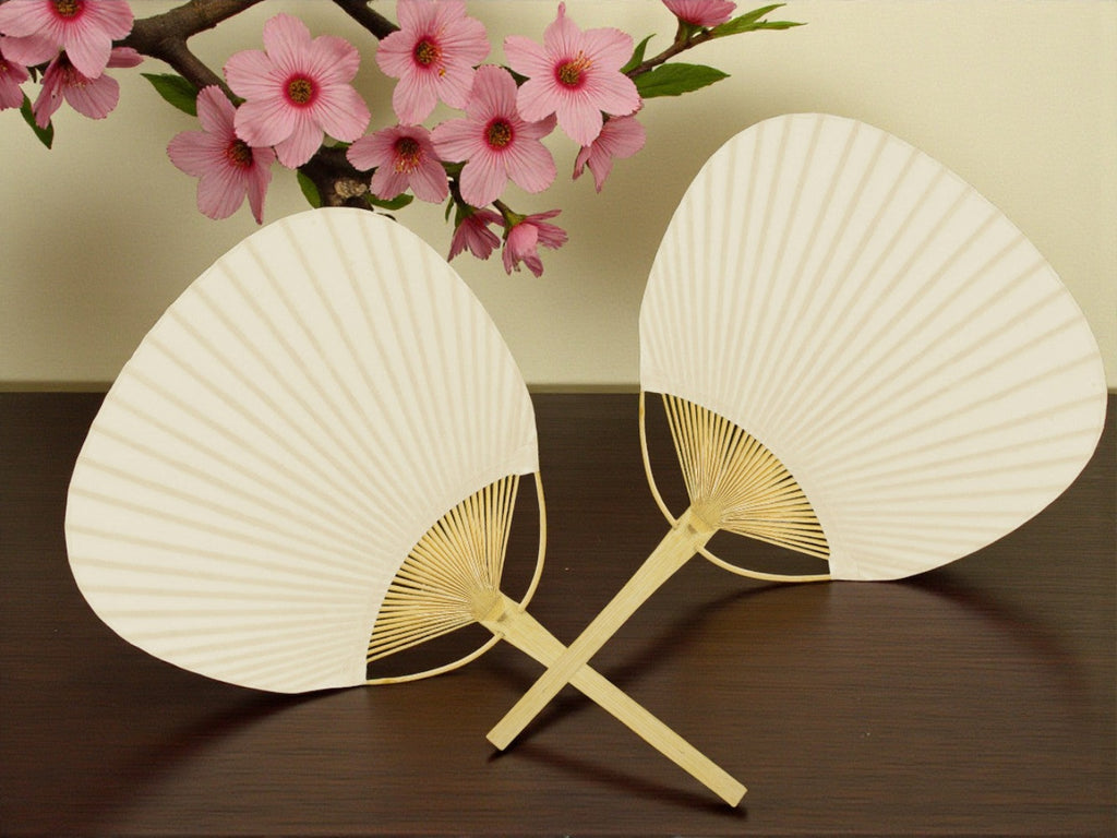 Lote de 2/10/20 abanico de bambú y papel color beige para detalles de invitadas de Boda - Regalos para invitados de boda, comuniones, bautizos, aniversarios, ideales para celebraciones, fiestas y eventos al aire libre