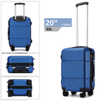 1 pieza de maleta de cabina de 20 pulgadas (55 cm) de ABS prémium con candado de combinación seguro para viajes sin esfuerzo, regreso a clases, regalo de vacaciones