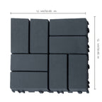 Paquete de 27/44 baldosas de plástico entrelazadas para terraza, adecuadas para piscina, balcón, patio trasero, porche, pavimentos impermeables para patio exterior con sistema de enclavamiento, instalación a presión, baldosas para terraza de bajo mantenim
