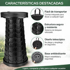 Silla y taburete plegables portátiles de alta resistencia - Diseño compacto y ligero, taburete plegable multifuncional ajustable de altura para camping, pesca, senderismo - Equipo de exterior duradero, regalo perfecto para pescadores, silla de camping con
