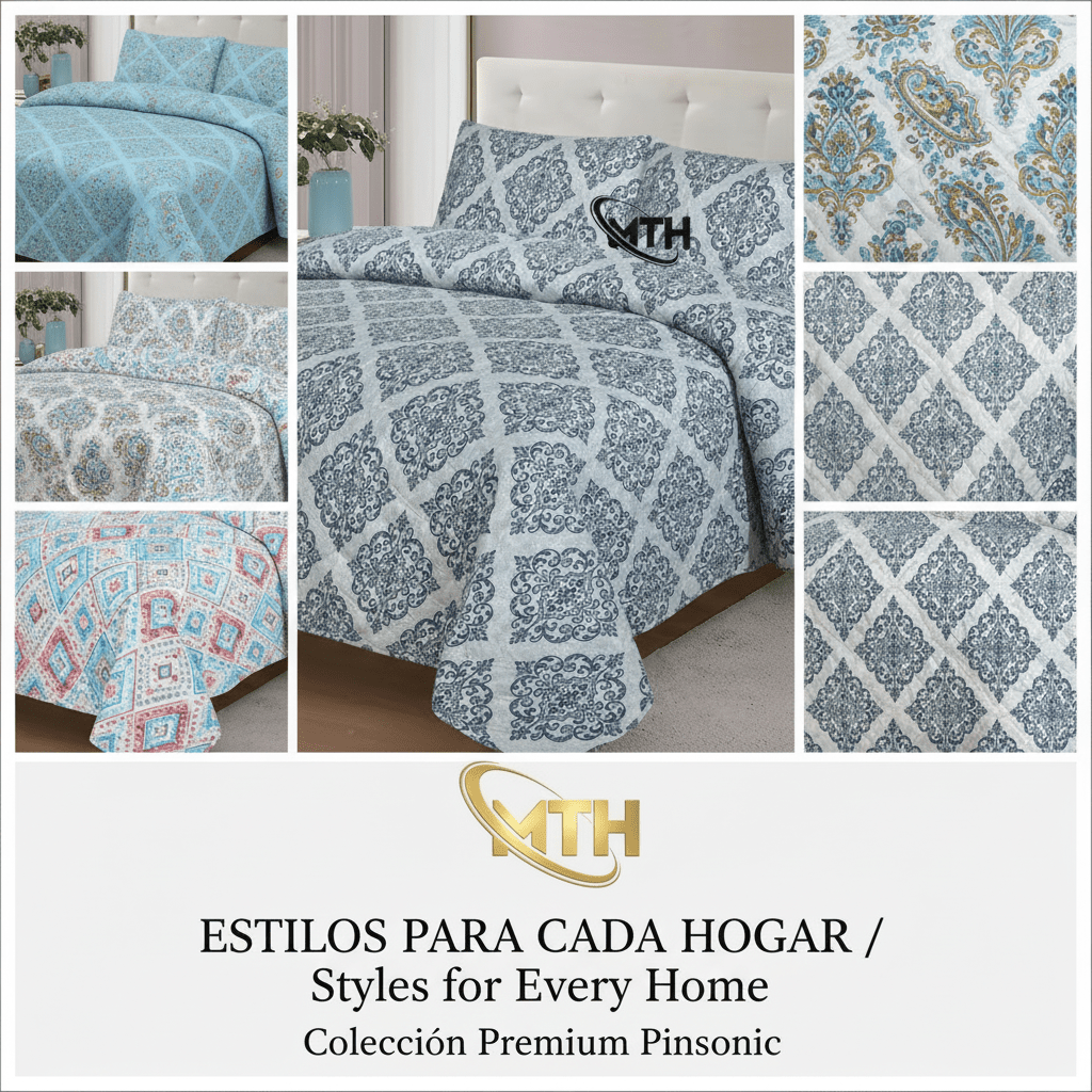 Edredón Ligero Estampado de Verano, Colcha Pinsonic de Microfibra Reversible Bouti, Cubrecama Moderno con Patrón en Relieve Transpirable para Todas las Estaciones, Decoración de Dormitorio para Primavera y Verano (Sin Fundas de Almohada) para Todas las Ta