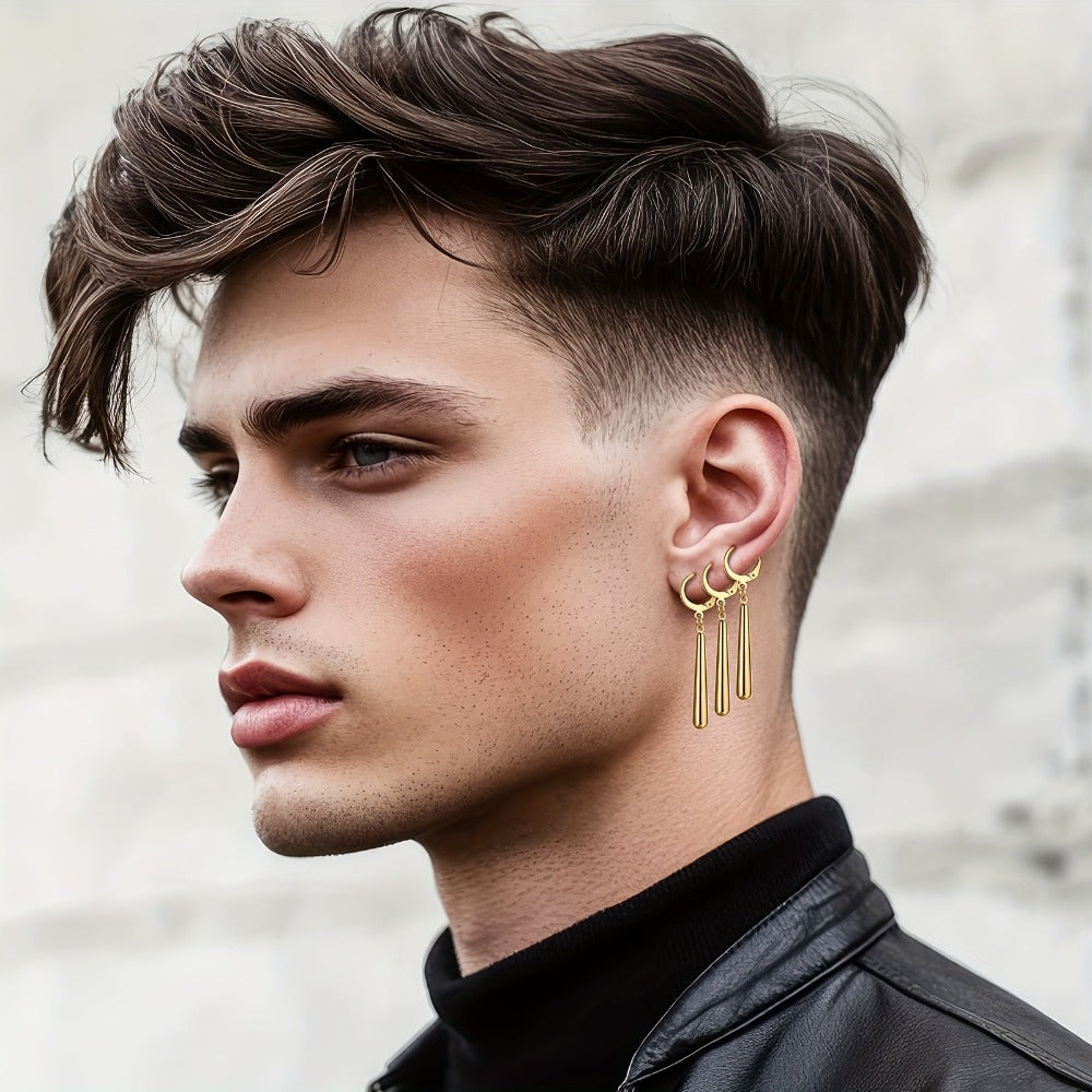 Juego de 3 Pendientes Zoro para Hombres y Mujeres: Aros de Acero Inoxidable - Roronoa Cosplay Anime