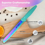 Juego de cuchillos de cocina de acero inoxidable con revestimiento antiadherente, juego de 15 cuchillos de cocina profesionales con bloque de madera negra, mango de ABS antideslizante para cuchillos de chef, tabla de cortar de plástico y tijeras de cocina