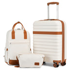 3 piezas de Conjunto de Maleta Trolley Equipaje de Mano Maleta de Viaje Maleta de Viaje de Caja Dura ABS + PC con 4 Ruedas Candado TSA Conjunto de Maleta Incluye 1 Mochila de Viaje y 1 Bolsa de Aseo Regreso a la Escuela Regalo de Vacaciones