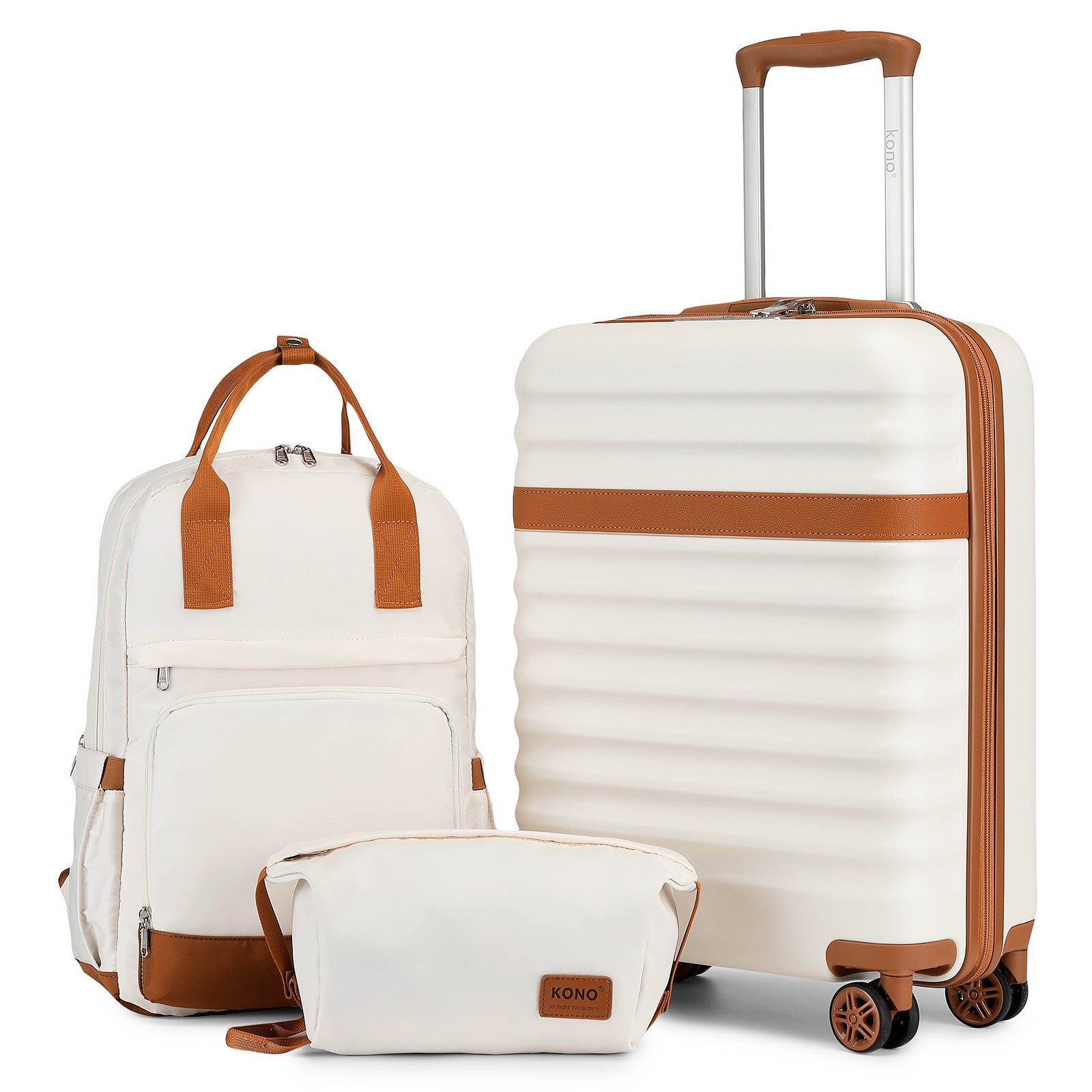 3 piezas de Conjunto de Maleta Trolley Equipaje de Mano Maleta de Viaje Maleta de Viaje de Caja Dura ABS + PC con 4 Ruedas Candado TSA Conjunto de Maleta Incluye 1 Mochila de Viaje y 1 Bolsa de Aseo Regreso a la Escuela Regalo de Vacaciones