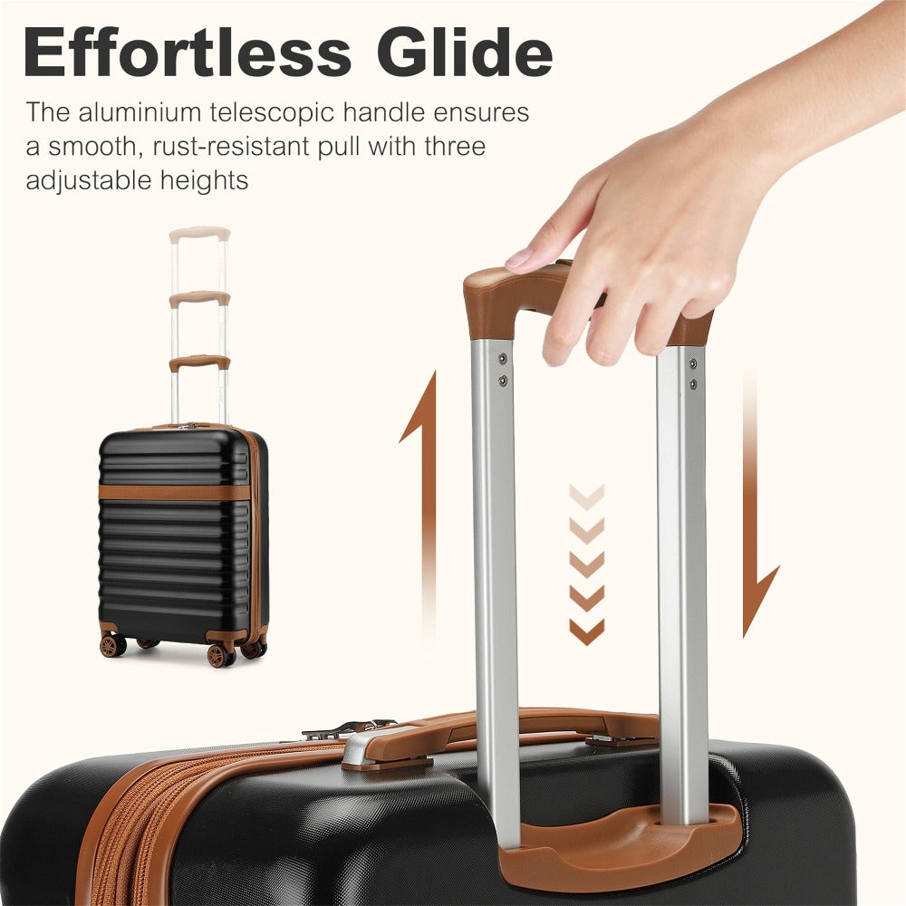 3 piezas de Conjunto de Maleta Trolley Equipaje de Mano Maleta de Viaje Maleta de Viaje de Caja Dura ABS + PC con 4 Ruedas Candado TSA Conjunto de Maleta Incluye 1 Mochila de Viaje y 1 Bolsa de Aseo Regreso a la Escuela Regalo de Vacaciones