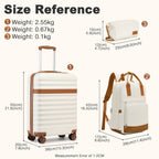 3 piezas de Conjunto de Maleta Trolley Equipaje de Mano Maleta de Viaje Maleta de Viaje de Caja Dura ABS + PC con 4 Ruedas Candado TSA Conjunto de Maleta Incluye 1 Mochila de Viaje y 1 Bolsa de Aseo Regreso a la Escuela Regalo de Vacaciones