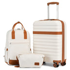 3 piezas de Conjunto de Maleta Trolley Equipaje de Mano Maleta de Viaje Maleta de Viaje de Caja Dura ABS + PC con 4 Ruedas Candado TSA Conjunto de Maleta Incluye 1 Mochila de Viaje y 1 Bolsa de Aseo Regreso a la Escuela Regalo de Vacaciones