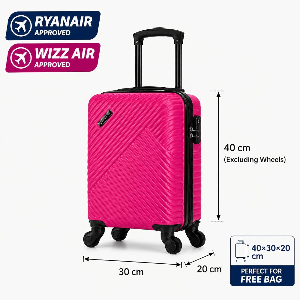 Ryanair, Aerolínea Bajita, Regulaciones de la UE 40X30X20Cm Mini Maleta Fresca y Sencilla, con Ruedas Desmontables, Pasador Telescópico, Ruedas Giratorias de 360 Grados de Spring Airlines, Cerradura de Combinación, Maleta de Embarkación, Esencial para Via