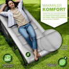 Tillvex® Cama Plegable para Camping con Bolsa de Transporte, Soporta Hasta 200 kg, Cama Extra Ancha para Camping, Cama de Campaña, Cama de Pesca para Uso en Exteriores e Interiores, Cama Plegable para Invitados, Portátil para Jardín, Camping, Pesca, Festi
