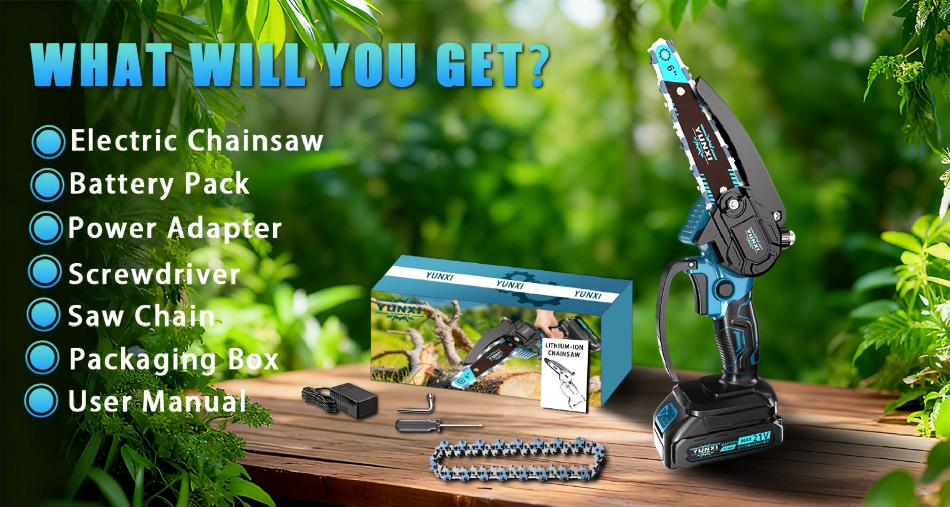 Motosierras Eléctricas Inalámbricas, Motor sin Escobillas, Ajustable en Múltiples Niveles, Herramienta de Potencia, con Protector de Salpicaduras, Ideal para Podar Ramas y Madera en Patios y Jardines, Regalo Perfecto para Hombres, Esposos y Padres, Opcion