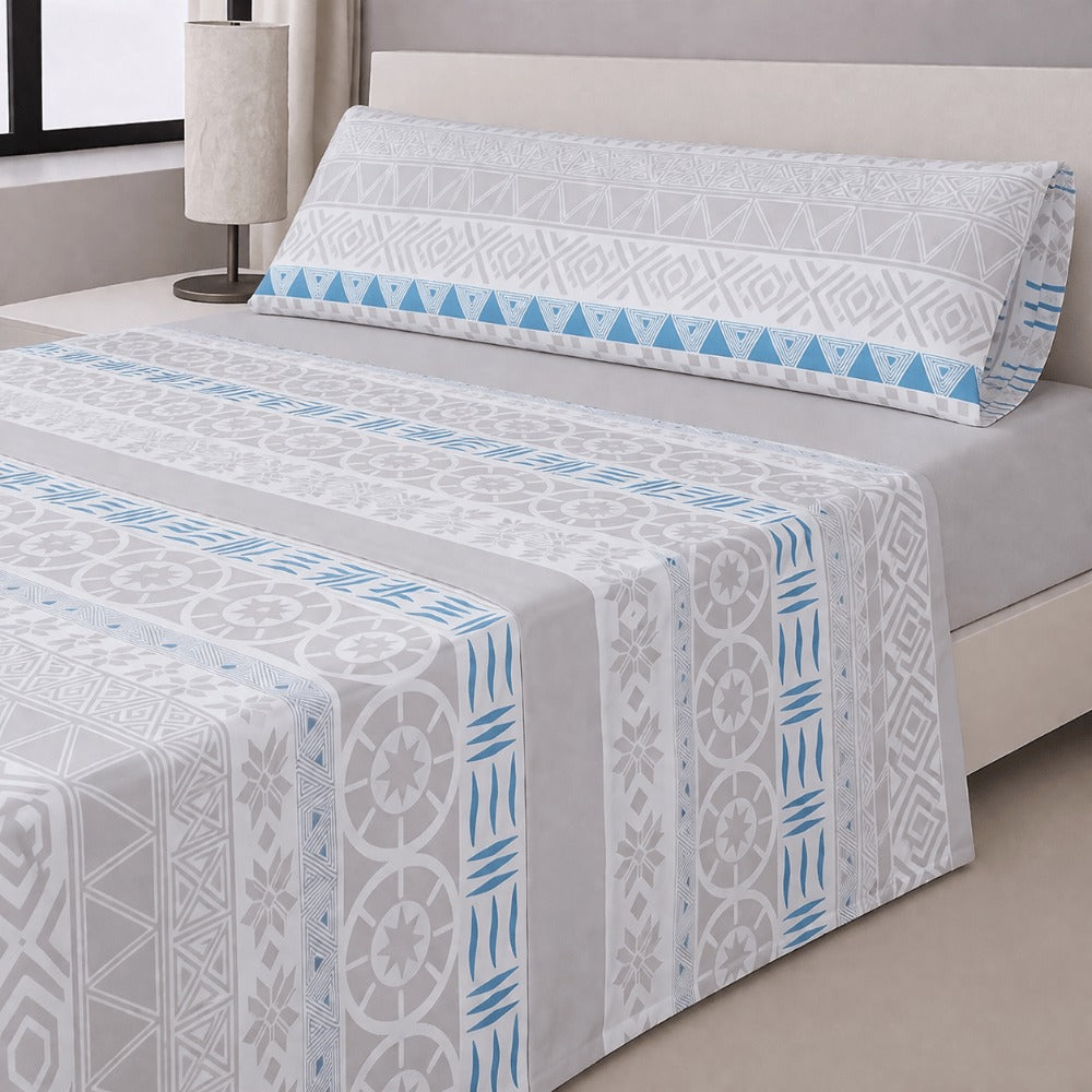 Juego de sábanas de verano de 3 piezas, diseños estampados de microfibra suave al tacto para todo tipo de camas con funda de almohada a juego para uso diario en el hogar, hoteles, invitados y residencias (Sábana ajustable, Sábana encimera / Sábana lisa y
