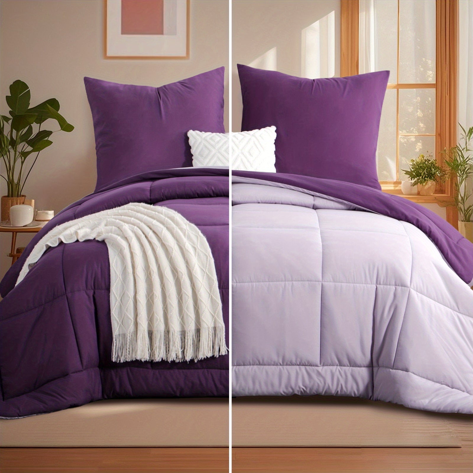Juego de edredón de 2/3 piezas, edredón cómodo y ligero, edredón reversible con fundas de almohada de 80X80, relleno de 300GSM, suave y transpirable, adecuado para todas las estaciones, regalo de Navidad para la familia