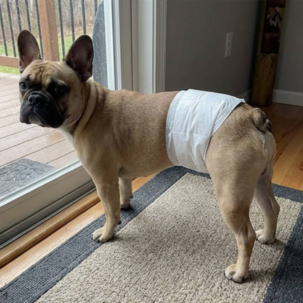 Pañales para mascotas (60 unidades) | Pañal para perros machos | Suaves y cómodos | Transpirables | Apto para perros pequeños, medianos y grandes | Para uso doméstico o de viaje | Tallas XS, S, M, L, XL | 60 unidades por paquete