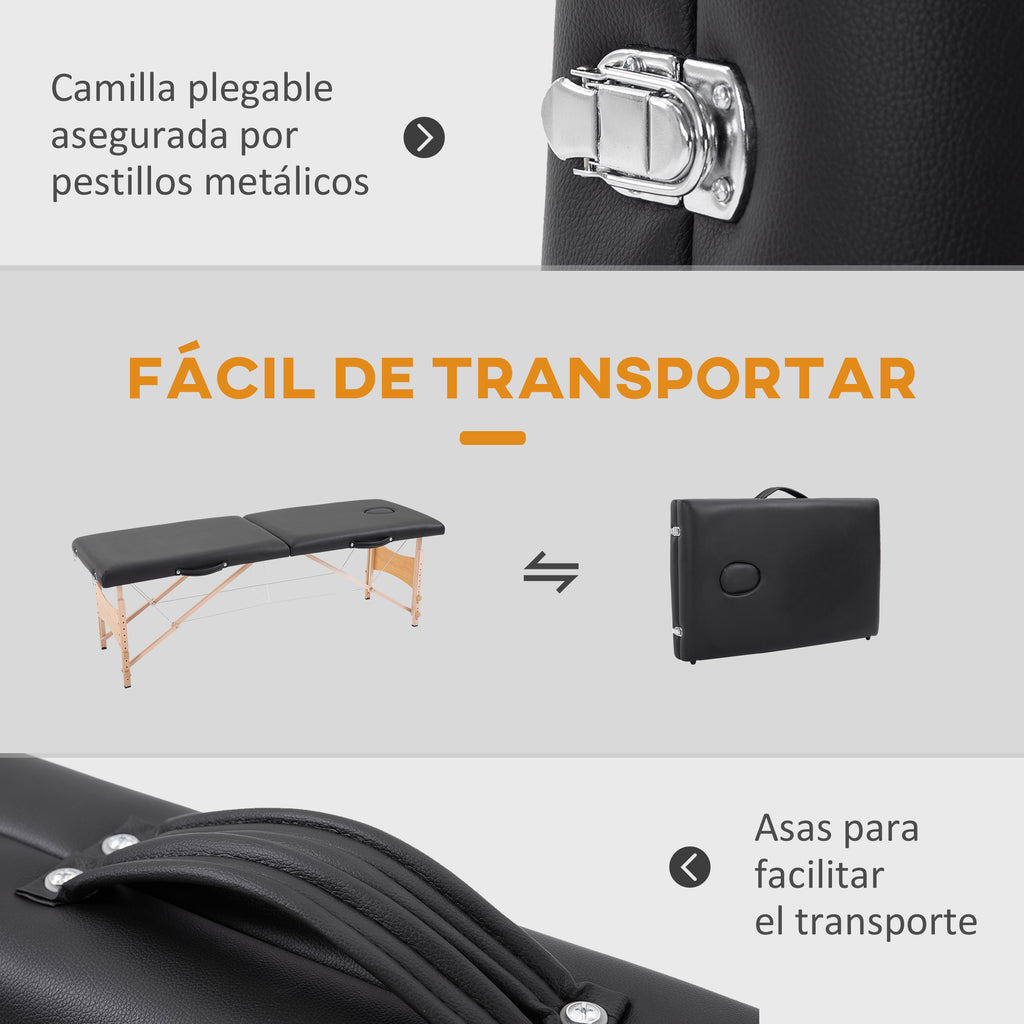 Camilla de masaje plegable 87 cm plegable | Fisioterapia estética masaje y uso profesional