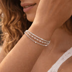 Pulsera de Plata 925 para Mujeres, Pulsera de Amistad Ajustable, Multicapa - Joyería Creativa para Mujeres, Regalo para San Valentín, Cumpleaños, Navidad