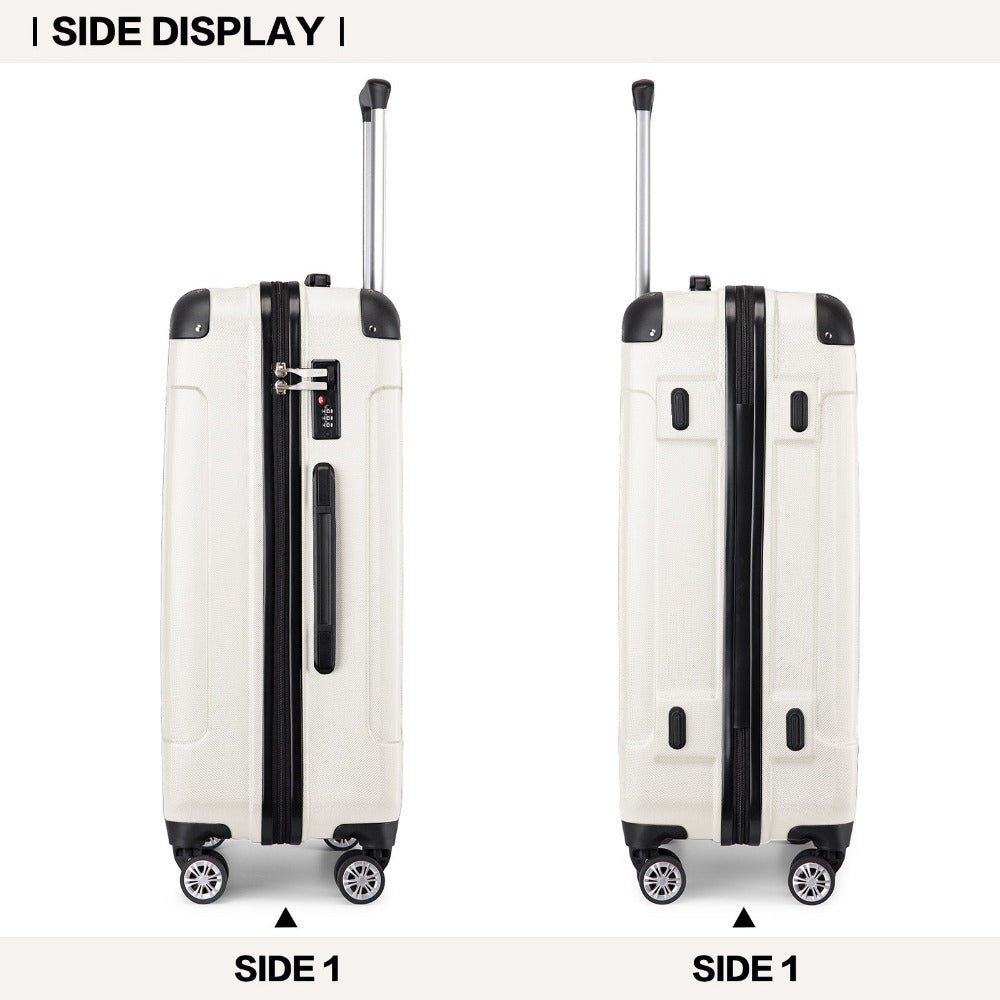 Juego de 3 maletas beige con diseño de panda, equipaje rígido de ABS para camping con ruedas giratorias y cerradura de combinación, regalo para la vuelta al cole, Black Friday, Día de Acción de Gracias y Navidad