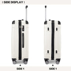 Juego de 3 maletas beige con diseño de panda, equipaje rígido de ABS para camping con ruedas giratorias y cerradura de combinación, regalo para la vuelta al cole, Black Friday, Día de Acción de Gracias y Navidad