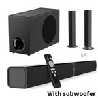 Barra de sonido con subwoofer, barra de sonido para Smart TV, barras de sonido inalámbricas 5.0, graves profundos, sistema de audio para TV con ARC/Opt/AUX para sonido de cine en casa mejorado, altavoz con control remoto por infrarrojos