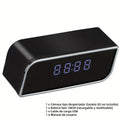 Cámara de reloj HD 1080P con gran angular de 110 grados y visión nocturna, grabación en bucle y funciones de alarma avanzadas. Cámara de reloj de escritorio WIFI6 con control por aplicación. Adecuada para monitoreo de seguridad interior en hogares, interi