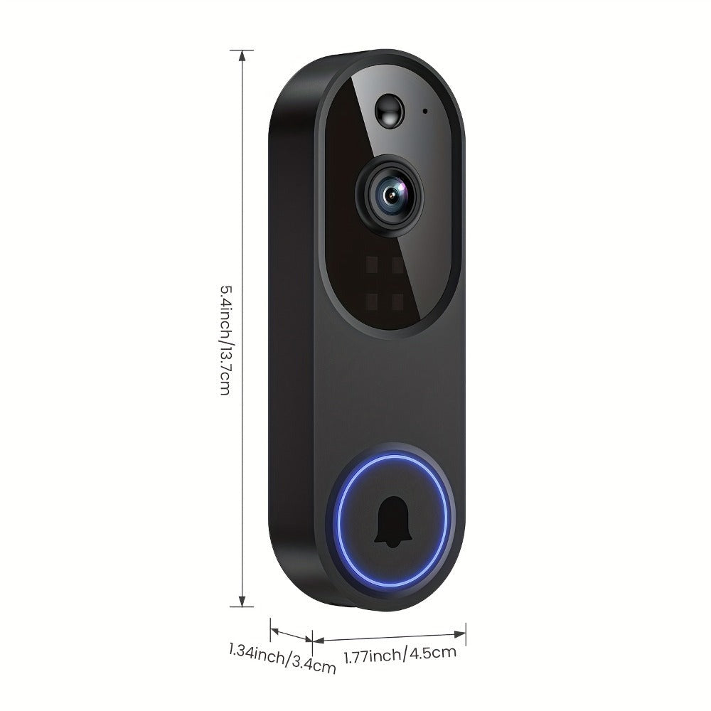 Cámara de videoportero de seguridad para el hogar inalámbrica 2K (con receptor de interior) que funciona únicamente con WiFi de 2.4G, incorpora un sistema de detección humana con IA, monitoreo en vivo, visión nocturna, comunicación bidireccional, batería