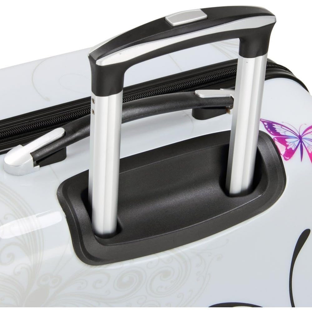 Monzana® Completo Set de 3 Maletas de Viaje Butterfly 42L 66L 98L Valijas Equipaje Mango Telescópico 4 Ruedas 360°