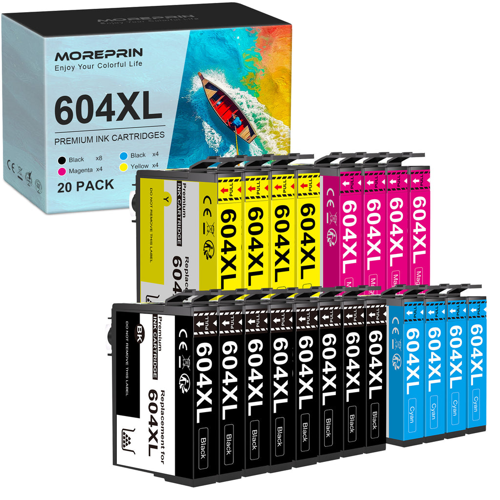 (Paquete de 20) Cartuchos de impresora 604 XL – Cartuchos compatibles 604XL para Epson 604 Multipack de cartuchos para Expression Home XP-3200, XP-4200, XP-2205, XP-3205, XP-4205, XP-2200, Workforce WF-2910, 2930, 2935, 2950