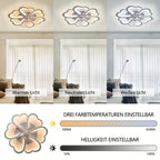 Ventilador de techo con luz LED para sala de estar y dormitorio | control remoto