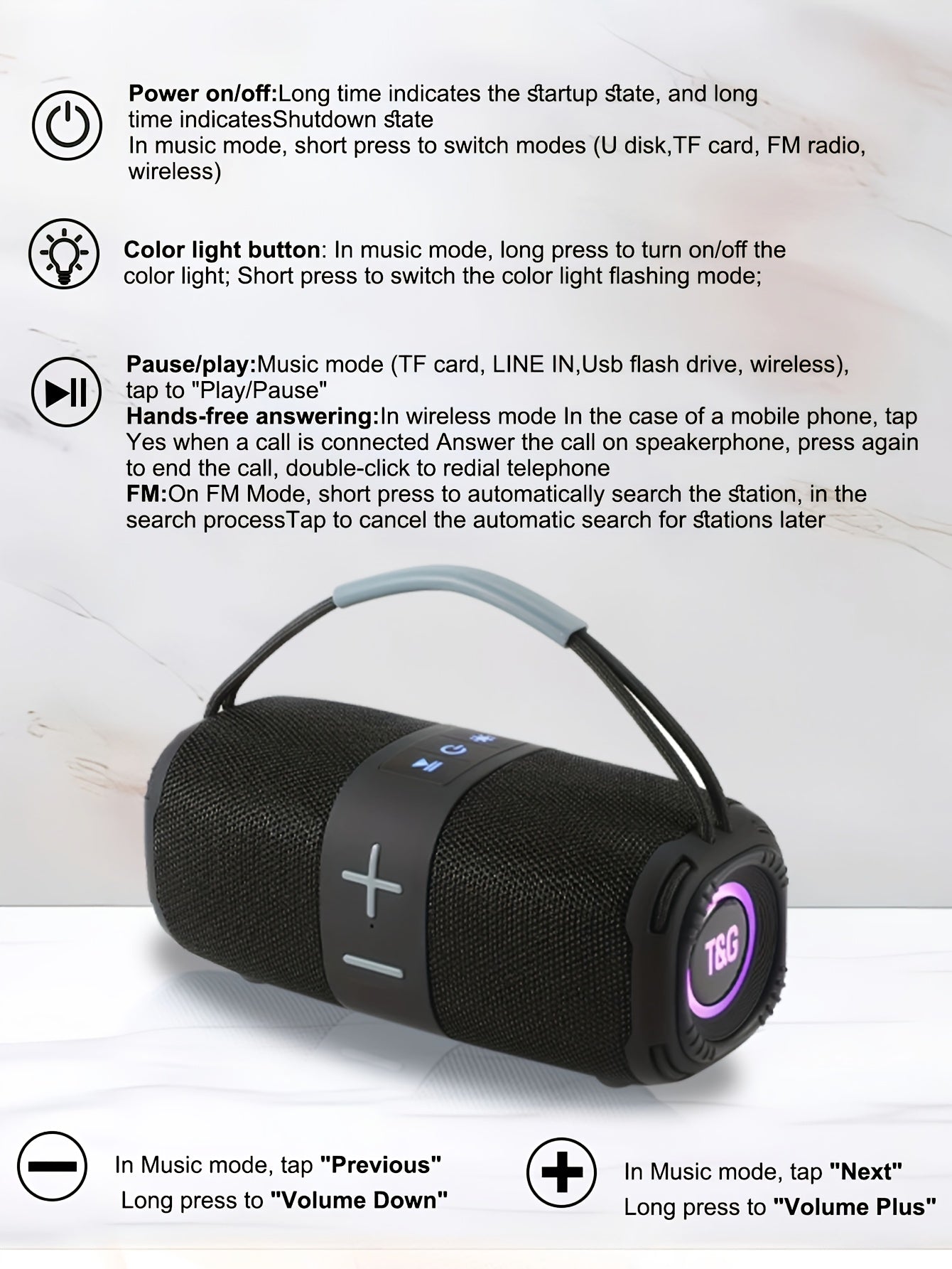 Altavoz Bluetooth portátil | Música fiestas hogar y actividades al aire libre